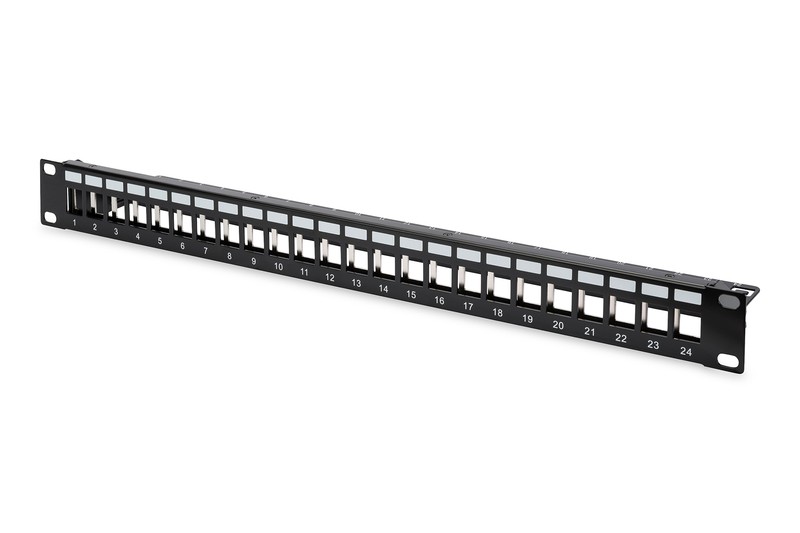 Patchpanel 19" 1U 24 porty Czarny Digitus