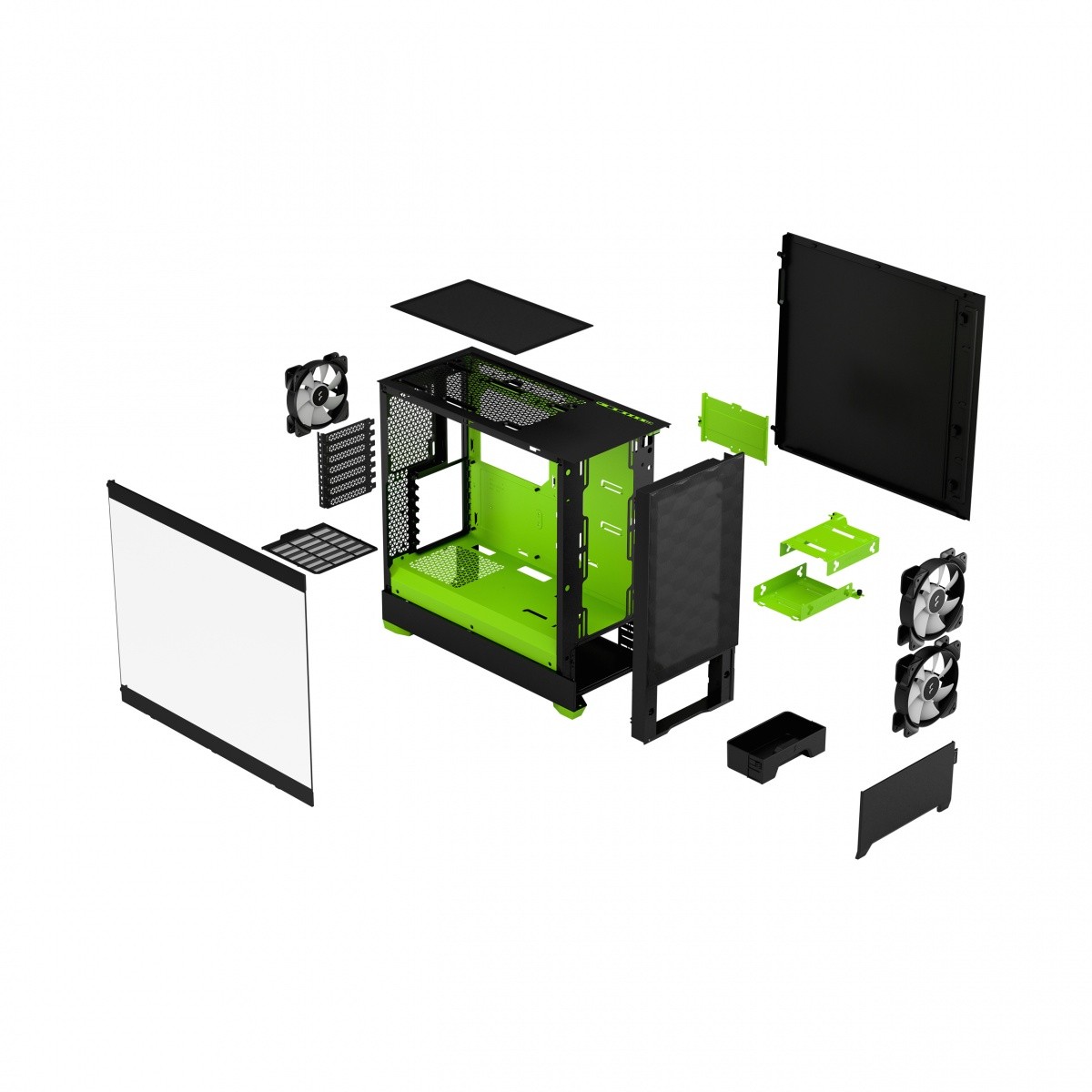 Obudowa Fractal Design Pop Air TG Clear Tint RGB Zielona - obrazek 5