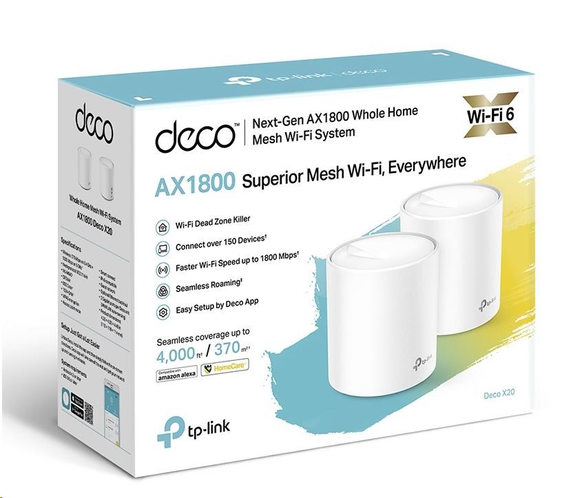 Domowy system Wi-Fi 6 Mesh AX1800 TP-Link Deco X20 2-Pack - obrazek 2