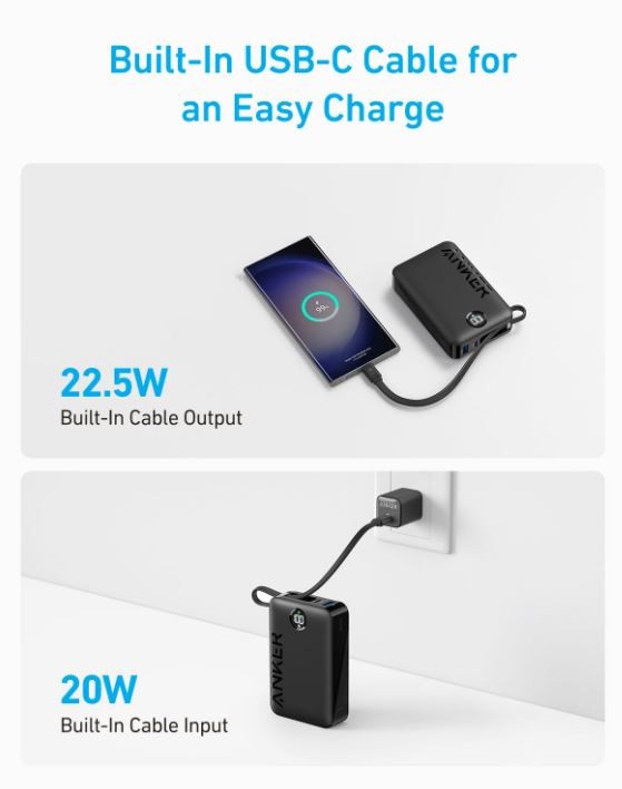 PowerBank Anker 20000mAh 22.5W Czarny - obrazek 3