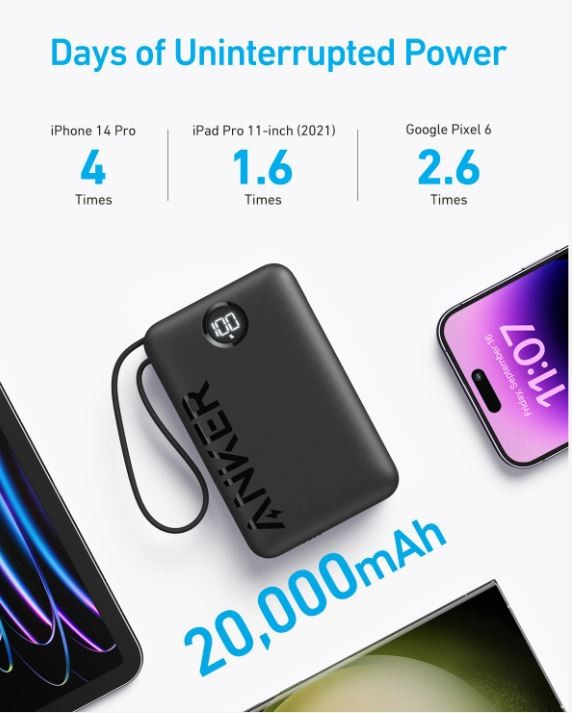 PowerBank Anker 20000mAh 22.5W Czarny - obrazek 4