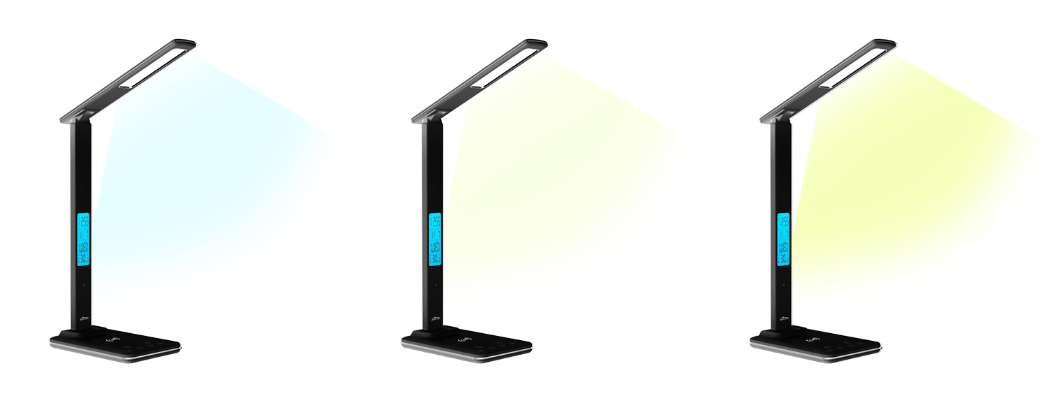 Lampka biurkowa Media-Tech z wbudowaną bezprzewodową ładowarką Czarna - obrazek 4
