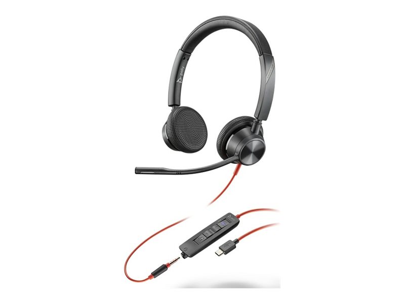 Słuchawki Poly Blackwire 3325 USB-C + 3,5mm jack + USB-C/A Adapter