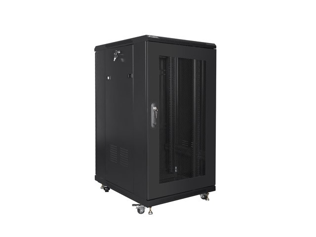 Szafa stojąca rack 19" 22U 600x800mm czarna (drzwi przednie perforowane) Lanberg - obrazek 5