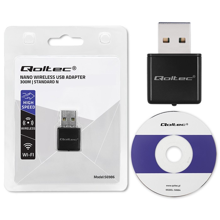 Bezprzewodowa karta sieciowa USB Wi-Fi 300Mbps 802.11n Qoltec Nano - obrazek 5