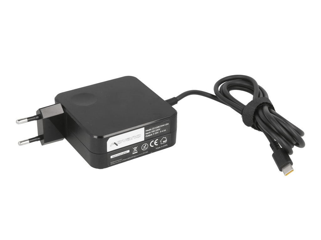 Zasilacz sieciowy do laptopa USB Type-C 90W Uniwersalny 10 wtyków Czarny - obrazek 4