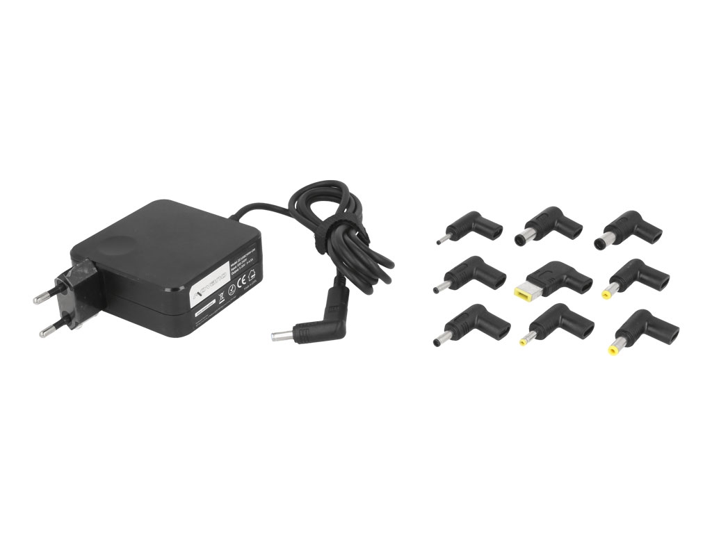Zasilacz sieciowy do laptopa USB Type-C 90W Uniwersalny 10 wtyków Czarny - obrazek 2