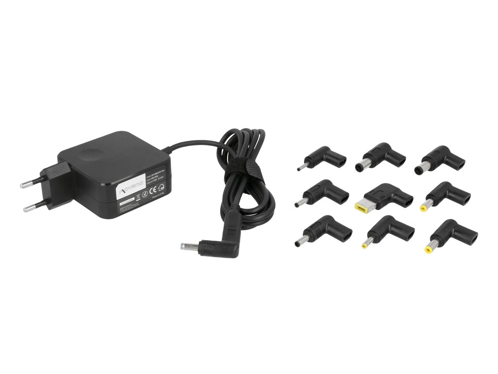 Zasilacz sieciowy do laptopa USB Type-C 45W Uniwersalny 10 wtyków Czarny - obrazek 2