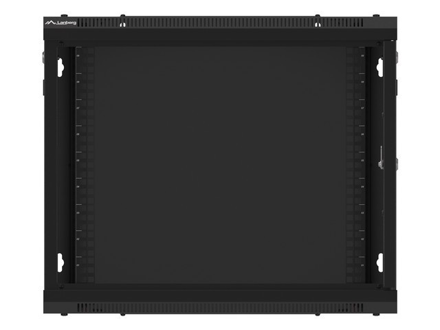 Szafa wisząca rack 19'' 9U 600x600mm czarna (drzwi przednie metalowe) Langberg - obrazek 5