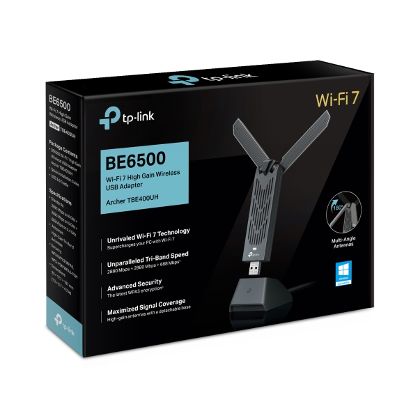 Bezprzewodowa karta sieciowa USB Wi-Fi 7 BE6500 TP-Link Archer TBE400U Plus - obrazek 2