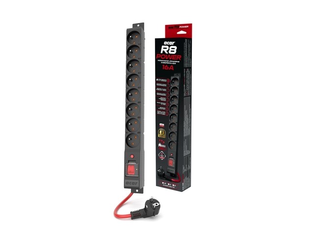 Listwa zasilająca Acar R8 POWER 8 gniazd 3.0 m Czarna - obrazek 2