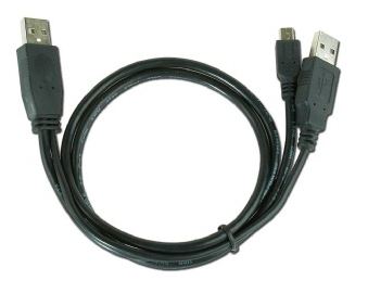Kabel USB 2.0 męski A x 2 na min-USB typ CANON (5-pin) męski 0.9m Gembird - obrazek 2