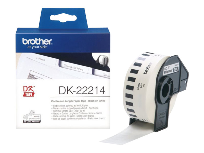 Taśma do drukarki etykiet Brother DK22214 Continuous Paper Tape 12mm x 30.48m