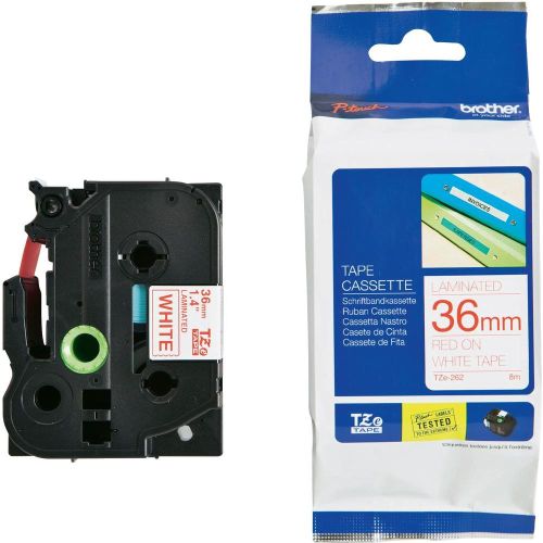 Taśma do drukarki etykiet Brother TZE262 36mm Czerwony na Białym - obrazek 4
