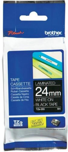 Taśma do drukarki etykiet Brother TZE355 24mm Biały na Czarnym - obrazek 3