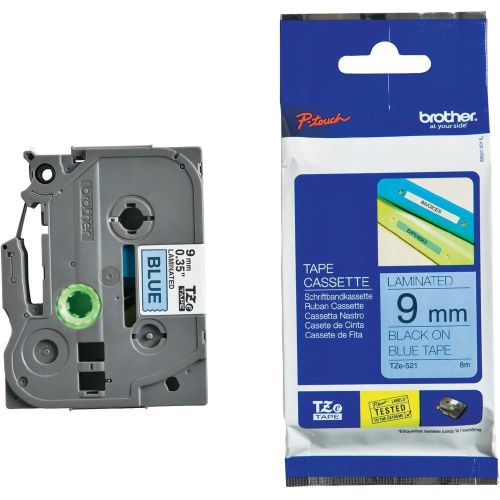 Taśma do drukarki etykiet Brother TZE521 9mm Czarne na Niebieskim - obrazek 2