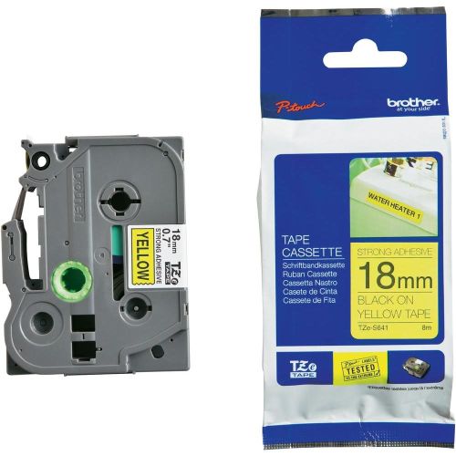 Taśma do drukarki etykiet Brother TZES641 18mm Czarny na Żółtym - obrazek 2
