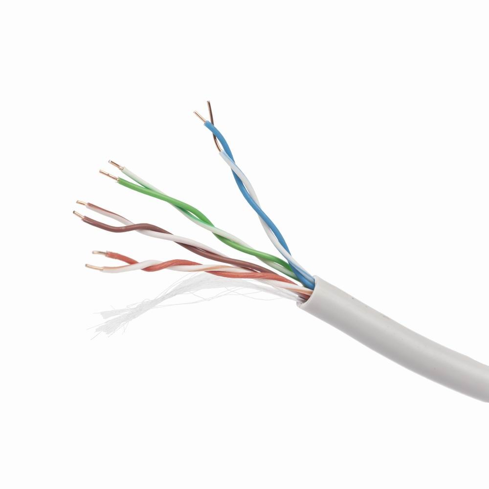 Kabel sieciowy UTP skrętka, Drut 100 m kat. 5E CU Szary Gembird