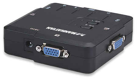 Przełącznik KVM Manhattan 2/1 SVGA; USB; Audio - obrazek 2