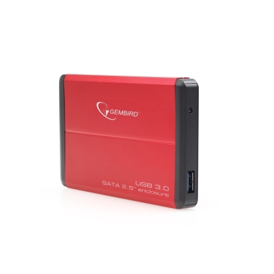 Obudowa do HDD/SSD 2.5" USB 3.0 Gembird Aluminiowa - Czerwona - obrazek 3