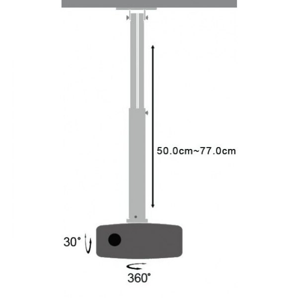 Uchwyt do mocowania projektora sufitowy z regulowanym ramieniem 500-770 mm - 15kg Techly - obrazek 4