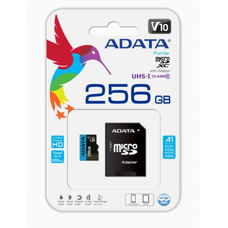 - karta pamieci MicroSD 256GB SDXC Adata Premier + Adapter SD! 100MB/25MB - obrazek 2